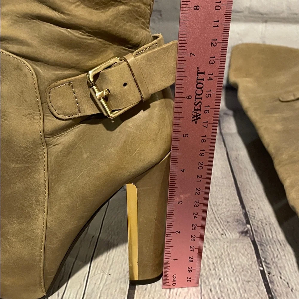 Guess Tan Leather Over the Knee Boots | Size 6